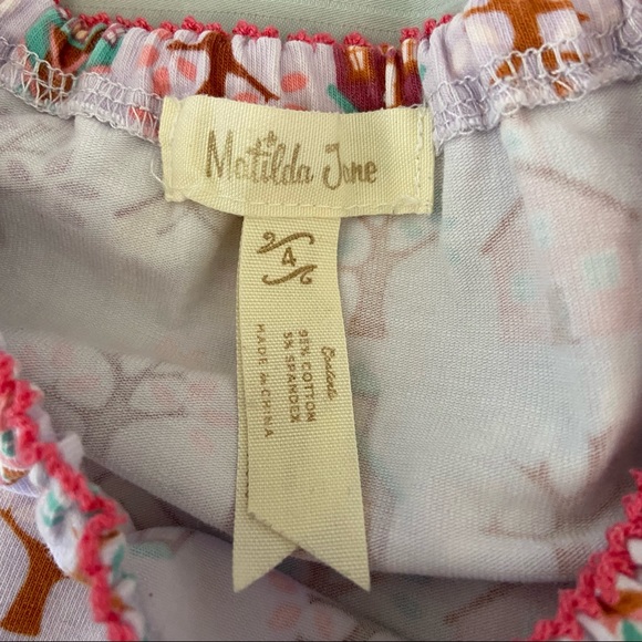 Matilda Jane Dress Knit Little Girl House Tree Print Toddler Cotton Spandex Soft - Picture 2 of 5